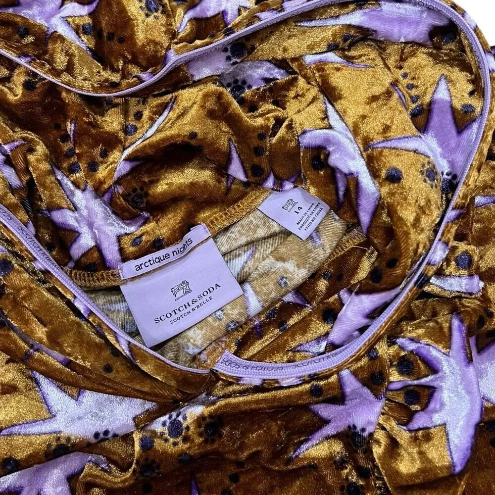 Scotch & Soda Arctique Nights Purple Star Print Velour Hoodie and Pants Set 14